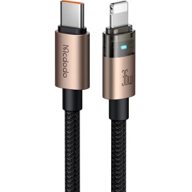 Resim MCDODO CA-6941 Type-C to Lightning 36W 1.2 m Şeffaf Kablo Şarj Işıklı 