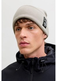 Resim Jack & Jones Erkek Jacalpes Logo Detaylı Örme Bere 12286472 Gri Gri 