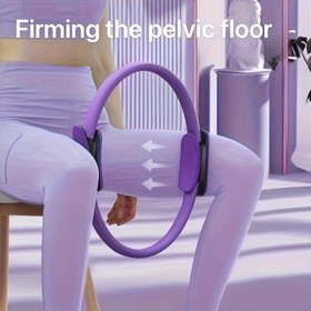 Resim 1 adet Mor/Siyah Yoga Pilates Fitness Halkası - Tüm Beceri Seviyeleri için Polipropilen Vücut Esneme ve Güçlendirme Ekipmanı 