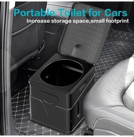 Resim Chuangyinshop Siyah 1 Bilgisayar Sağlam Ve Kararlı Taşınabilir Araç Tuvaleti Kampçılar Ve Yolculuklar İçin Dayanıklı Pp Malzeme 