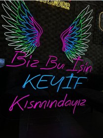 Resim Yazılı Neon Tabela Pembe 