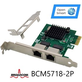 Resim Open Smart 2 Port Broadcom Bcm5718-2p 1gbe Pcıe X1 Ethernet Kart - Ops7284bcm 