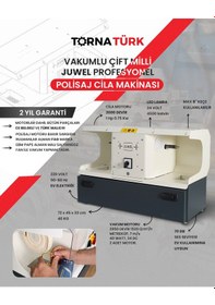 Resim Kuyumcu Makinası Vakumlu Çift Milli Profesyonel Polisaj Cila Makinası Kuyumcu Ve Tesbih Polisaj M Metalik 