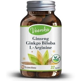 Resim Voonka Ginseng, Ginkgo ve L-Arjinin İçeren Takviye Edici Gıda 32 Kapsül 