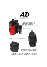 Resim Adelina Bags Adelina Erkek Siyah Deri Çelik Kasalı El Ve Omuz Çanta Ve Kartlık 