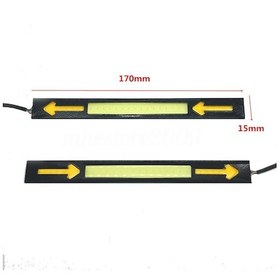 Resim Gündüz Ledi Farı Cob Drl Su Geçirmez Beyaz Sarı Sinyali İnce 