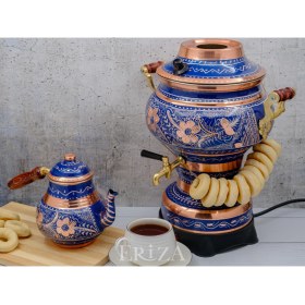 Resim Eriza 5.2 Litre 220V Elektrikli Işlemeli Bakır Semaver 