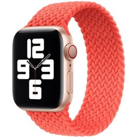 Resim Apple Watch 42mm Uyumlu Kordon Hasır Örgü Esnek KRD-32 Small Kayış Turuncu 