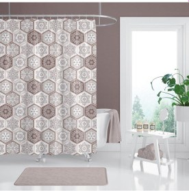 Resim Zethome Tropik Banyo Duş Perdesi 2345 Çift Kanat 2x120x200 