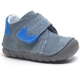 Resim Rakerplus Popeye Hakiki Deri Gri Mavi İlk Adım Unisex Bebek Ayakkabısı Gri 