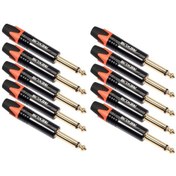 Resim 10 Parça TC202 6.35mm Gold Mono Ses Adaptör Fişi Turuncu 
