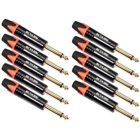 Resim 10 Parça TC202 6.35mm Gold Mono Ses Adaptör Fişi Turuncu 