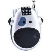 Resim Maiyame Motosiklet Kask Kilit, Elektrikli Bisiklet Anti-calinti, Uzatabilir Tel Kilit, Sifreli Kilitleme Sistemi, Gumus Renkli, Dayanikli Malzeme 