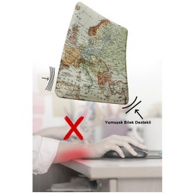 Resim Harita Yumuşak Bilek Destekli Mouse Pad Mousepad 