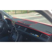 Resim 2009-2017 Modellerine Uygun Volkswagen Caddy Torpido Koruma Halısı Siyah Kenar Renk Kırmızı 