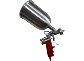 Resim Üstten Depolu Standart Metal Boya Tabancası – 600 ML Hazne, 1.3 mm Meme, Profesyonel Havalı Uygulama 