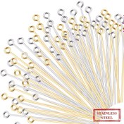 Resim 50 adet 20/25/30/40/50 mm Paslanmaz Çelik Göz Başlı İğneler Altın Rengi Boncuklar İğne Bağlantı Elemanları Takı Yapımı DIY Aksesuar Malzemeleri 