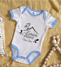 Resim Bitmeyenkartus Bk Kids Kişiye Özel Mavi Bebek Body Zıbın - Model 91 Çok Renkli 