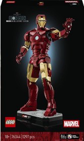 Resim LEGO Marvel Iron Man Mark 3 Koleksiyoncu Versiyonu 76344 - Yetişkinler için Ark Reaktörlü Zırhlı Duruşu Ayarlanabilir Iron Man Minifigürü İçeren Yaratıcı Model Yapım Seti, Hediye Fikri (1297 Parça) 
