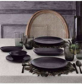 Resim Güral Porselen Matt Bone Siyah Servis Tabağı 25 CM 