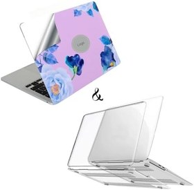 Resim McStorey MacBook Air 13,6 inç M2 M3 M4 M5 A2681 A3113 A3240 A3449 Kristal Şeffaf Sert Kılıf, Pastel Çiçek Desenli 3M Sticker USB-C Adaptör Hediyeli Set 