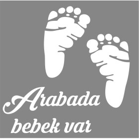 Resim Gkevim Arabada Bebek Var Araç Sticker 