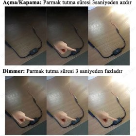 Resim BK Teknoloji Dc 12V-24V Şerit LED Dokunmatik Dimmer Parlaklık Kontrolü LED Dimmer Anahtarı 