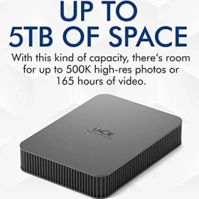 Resim Lacie Mobile Drive Secure 2tb Taşınabilir Harici Sabit Sürücü, 2,5", Pc Mac iPad ve Iphone, Veri Kurtarma Hizmeti (STLR2000400) 