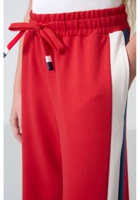 Resim Tommy Life Açık Kırmızı Yırtmaç Detaylı Cepli Geniş Paça Kız Çocuk Eşofman Alt - 75141 Açık Kırmızı 