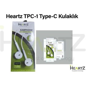 Resim HEARTZ Type C Kulaklık iPhone 15/Samsung/Xiaomi/Oppo/Huawei/Realme ile Uyumlu Mikrofonlu Kulaklık 