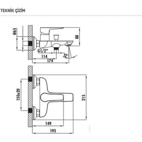 Resim Creavit Nr2500 Nero Banyo Bataryası Armatürü Krom 