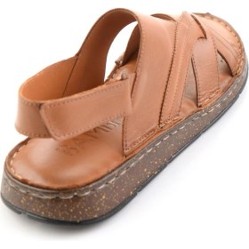 Resim Bambi Taba Hakiki Deri Erkek Sandalet E05433011903 