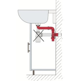 Resim Dallmer Yer Kazandıran Lavabo Sifonu Evye Sifonu, 1 1/2'' Bağlantı Ağızlı, Süzgeçsiz 50LIK Çıkış Lavabo Dolabında ve Çekmecesinde Lavabo ve Evye Altında Duvara Bitişik Montajlı Koku Önleyici S Sistemi 