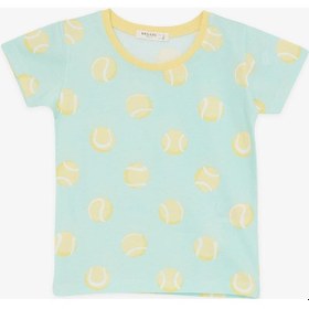 Resim Breeze Girls & Boys Erkek Bebek Şortlu Pijama Takımı Tenis Topu Desenli 9 Ay-3 Yaş, Su Yeşili-su Yeşili Su Yeşili 