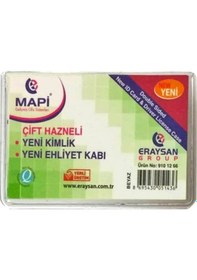 Resim Mapi Çift Hazneli Kimlik Ehliyet Kabı Şeffaf - 6 Adet 