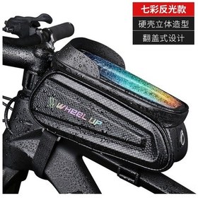 Resim Wezone Wheelup Dayanıklı Sabit Kasa Bisiklet Çantası - Dağ Yolu Bisikleti İçin 7 İnç Renkli Yansıtıcı Ön Çubuk Çantası Çok Renkli 