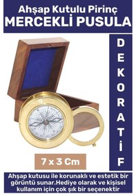 Resim Özel Model Erkek Arkadaş Sevgili Hediyelik Dekoratif Koleksiyon Ahşap Kutulu Pirinç Mercekli Pusula 