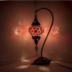 Resim Dekoratif MOZAİK LAMBA EL YAPIMI DEKORATİF BAŞUCU İÇİN KOMODİN ÜSTÜ LAMBA 