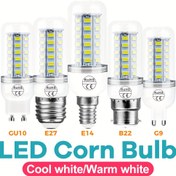 Resim WENNI LED Mısır Ampul Işıkları, AC220V, Çok Tabanlı Çeşit Paketi (E27, E14, B22, GU10, G9), Sabit Kablolu, Plastik Metal Kaplama, Göz Korumalı Parlak Işık Ev ve Ofis için, Soğuk/Sıcak Beyaz, 24/36/48/56/69/72 LED'ler 