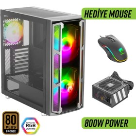 Resim Green Griffin G6 Argb Gaming Bilgisayar Kasası (2×200MM + 1×120MM Fan, Type-C, Kumandalı) – 800W 80+ Bronze Psu Dahil 