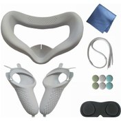 Resim Oculus Quest 2 Yüz Maskesi Denetleyici Tutma Aksesuarları İçin Silikon Kapak Tere Dayanıklı Yastık - Beyaz 