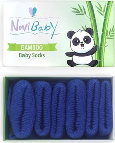 Resim Novibaby 3'lü Bambu Yenidoğan Bebek Çorabı I Navy Blue I 0-6 ay "Karışık Renkli" 