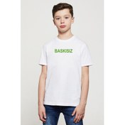 Resim Baskısız Baskı Baskılı Çocuk Beyaz Tshirt 