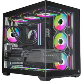 Resim F7 Lite 7x Argb Fanlı Uzaktan Kumandalı Gaming Akvaryum Kasa 