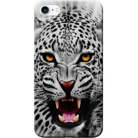 Resim Hesaplı Dünya Apple iPhone 6 Plus Kılıf Kızgın Leopar Baskılı Esnek TPU Silikon 