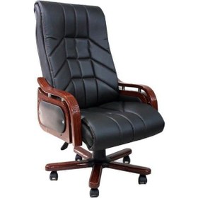 Resim Koltukstilim İtalo V.i.p Ahşap Makam Koltuğu Siyah 