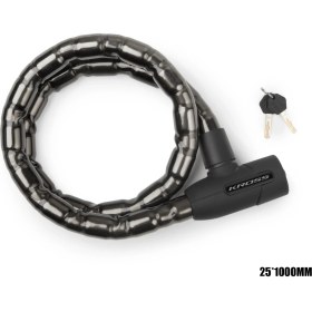 Resim Ebakbak Bisiklet ve Motosiklet Anahtarlı Halat Çelik Kilit Bilyalı Kilit 25*1000 mm Motor Bisiklet Kilidi 