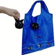Resim 1 adet Sevimli Kedi Şekilli Yeniden Kullanılabilir Tote Çantası - Büyük Kapasiteli Alışveriş ve Depolama Çantası, Günlük Kullanım İçin İdeal, Halloween, Noel, Paskalya, Şükran Günü, Dünya Günü, Festivite Uygun Aksesuar | Oynak Tasarım | Dayanıklı Tutma Kolu, Kedi Severleri İçin Hediye 