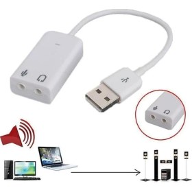 Resim Peri Store Harici Kablolu 7.1 USB Ses Kartı 3.5mm Mikrofon Çevirici Dönüştürücü Adaptö 
