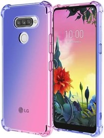 Resim LG K50 için Kılıf LG Q60 Kılıf Şeffaf Sevimli Gradyan Renkli Tasarım İnce Telefon Kılıfı Yumuşak TPU Kapak Darbeye Dayanıklı Tampon Çizilmez Koruyucu LG K50 için (Mavi Pembe) 